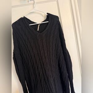 Free People Oversized Cable Knit Tunic Sweater